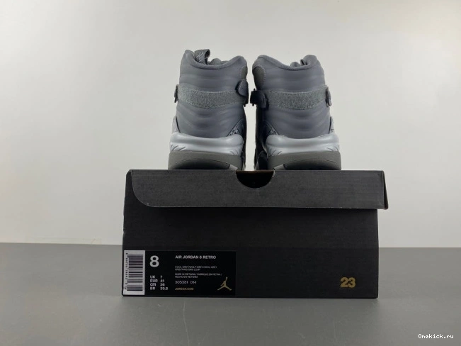 One Kick Retro 8 305381-014 Cool Jordan Grey 0808
